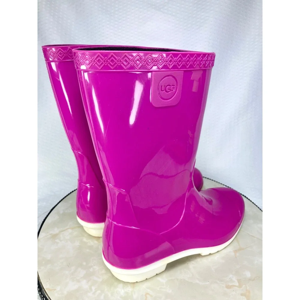 UGG Ranna Waterproof Mid Calf Rain Boots Womens 8 Girls 6 Pink Rubber Outdoor